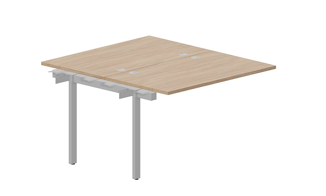 Составной стол bench на 2 рабочих места (4 громмета) – приставной элемент, 1180х1366х750