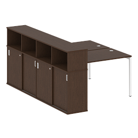 Рабочая станция на П-образном м/к с опорным шкафом-купе 1610*2332*1098 - ЭйБиСи-проджект Рабочая станция на П-образном м/к с опорным шкафом-купе 1610*2332*1098