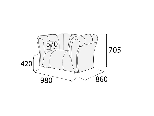 Кресло 980х860х705