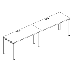 Рабочая станция на мет. каркасе UNO 2400x600x750 - ЭйБиСи-проджект Рабочая станция на мет. каркасе UNO 2400x600x750