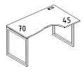 Стол эргономичный правый Классика на мет. каркасе QUATTRO 1200x900x750