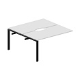 Составной стол bench на 2 рабочих места (2 эргономичных выреза) – приставной элемент, ST2TPV167, 1600х1450х720