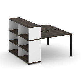 Рабочая станция с опорным стеллажом с надставкой низкой 1600х1480х1140