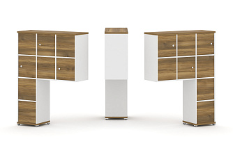 Надставка высокая + (Задняя стенка 8шт.) + (Блок 2 ящика - 2шт.) + (Распашной фасад - 6шт.) 1099х350х1486