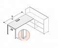 Приставная столешница для шкафа с доступом сверху (с креплением) 1800х700х736