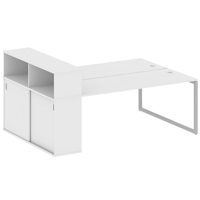 Рабочая станция на О-образном м/к с опорным шкафом-купе
