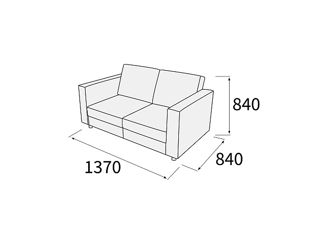 Диван 2-х местный 1370х840х840