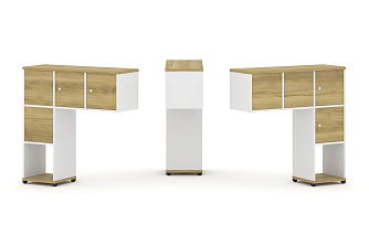 Надставка низкая + (Задняя стенка - 4шт.) + (Распашной фасад - 4шт.) 1099х365х1130