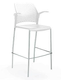 Стул на 4 ногах барный с подлокотниками