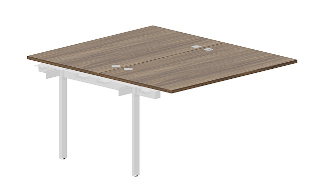Составной стол bench на 2 рабочих места (4 громмета) – приставной элемент, 1380х1566х750
