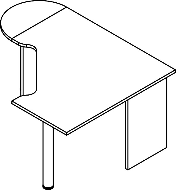 Рабочая станция 120 DX с полукругом 1502x1200x720