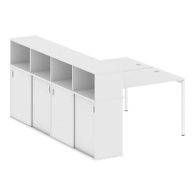 Рабочая станция на П-образном м/к с опорным шкафом-купе 1610*2332*1098 - ЭйБиСи-проджект Рабочая станция на П-образном м/к с опорным шкафом-купе 1610*2332*1098