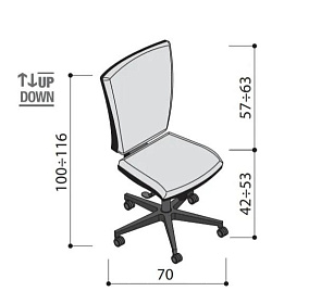 Кресло для персонала LAS CIAK без подлокотников