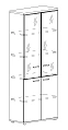 Шкаф для документов со стеклянными дверьми в алюминиевой рамке 780x364x1930