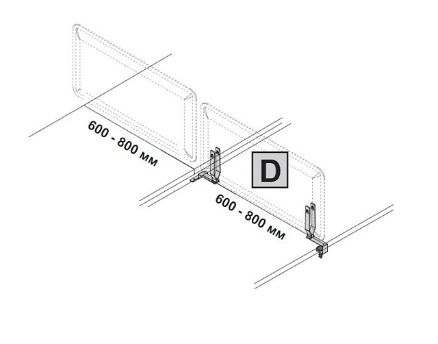 Комплект креплений D для бокового настольного экрана