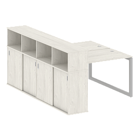 Рабочая станция на О-образном м/к с опорным шкафом-купе 1610*2332*1098