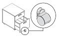 Дополнительное колесо для тумбы с двумя ящиками (опция)