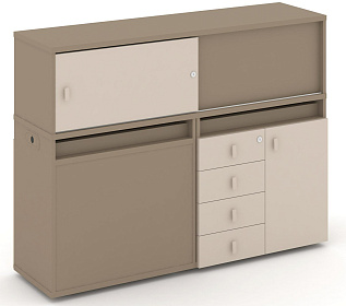 Набор №18. Тумба двойная с надставкой низкой 1500х410х1135