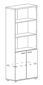 Шкаф для документов полузакрытый 780x364x1930