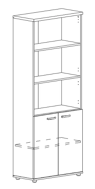 Шкаф для документов полузакрытый 780x364x1930