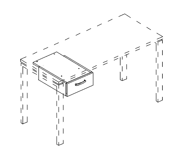 Тумба подвесная 1 ящик (для стола 80см)  353x603x152
