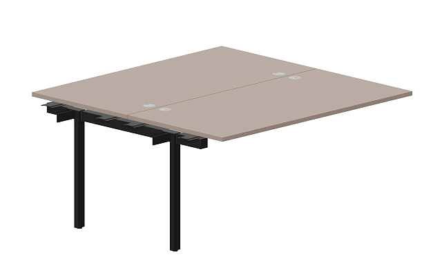 Составной стол bench на 2 рабочих места (4 громмета) – приставной элемент, 1580х1566х750