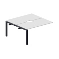 Составной стол bench на 2 рабочих места (2 эргономичных выреза) – приставной элемент, PE2TPV128, 1200х1650х720