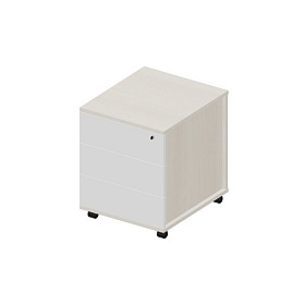 Тумба мобильная (3 ящика, стандартные колёсные опоры, без ручек), 460х530х570
