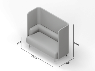 Диван 2-местный высокий Клауд