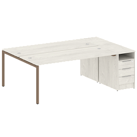 Рабочая станция на П-образном м/к с опорной тумбой 2212*1475*750 - ЭйБиСи-проджект Рабочая станция на П-образном м/к с опорной тумбой 2212*1475*750