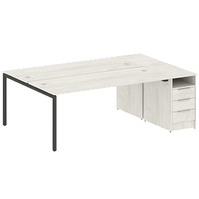 Рабочая станция на П-образном м/к с опорной тумбой 2212*1475*750 - ЭйБиСи-проджект Рабочая станция на П-образном м/к с опорной тумбой 2212*1475*750