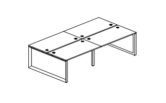 Бенч двойной на 4рм на О-образном каркасе  2800х1236х760