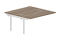 Составной стол bench на 2 рабочих места (4 громмета) – приставной элемент, 1580х1566х750