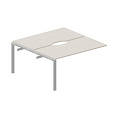 Составной стол bench на 2 рабочих места (2 эргономичных выреза) – приставной элемент, ST2TPV167, 1600х1450х720