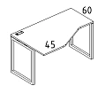 Стол эргономичный левый Техно на мет. каркасе QUATTRO 1200x900x750