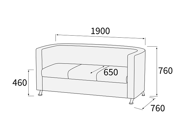 Диван 3-х местный 1900x760x760