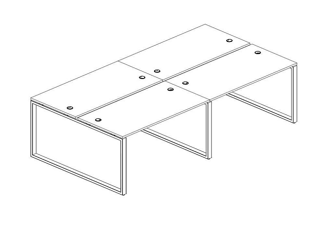 Рабочая станция на 4 раб.места на О-образном м/к 2800*1475*750