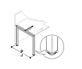 Опора стола с нависающей балкой (правая/левая) 700х711