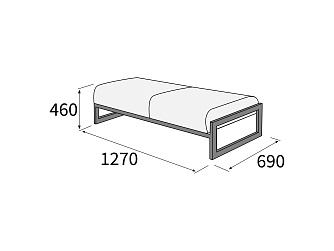 Банкета 2-х  местная 1270х690х450