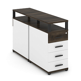 Тумба двухсторонняя опорная/приставная 4 ящика с надставкой 420х1480х917 - ЭйБиСи-проджект Тумба двухсторонняя опорная/приставная 4 ящика с надставкой 420х1480х917