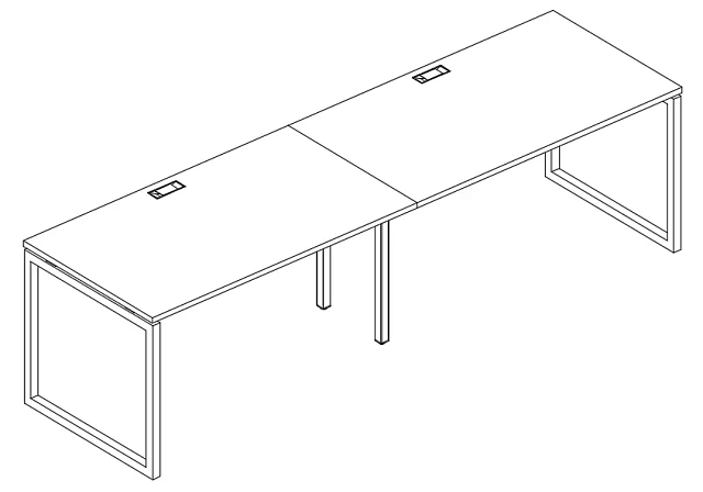 Рабочая станция на мет. каркасе QUATTRO 3200x800x750