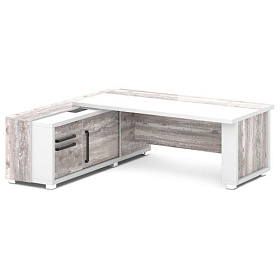 Стол с греденцией (с блоком розеток) правый 2235х2016х750 (2000х1000 - столешница)