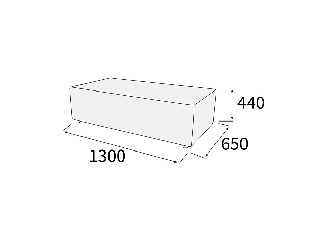 Пуф 2-х местный 1300х650х440