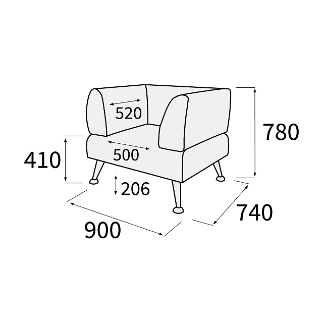 Кресло 900x730x780