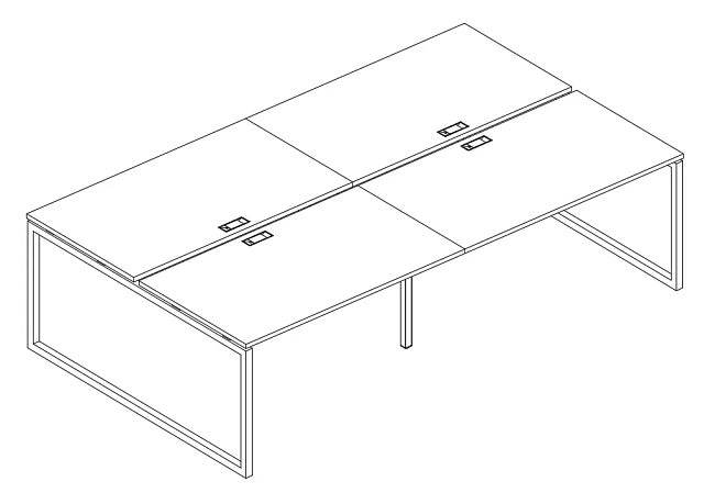 Рабочая станция на мет. каркасе QUATTRO 2400x1640x750