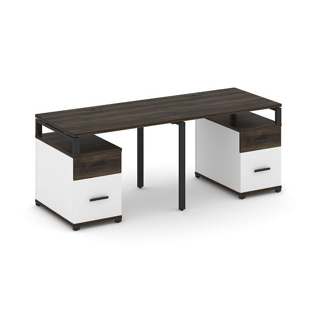 Рабочая станция на 2 места с двумя опорными тумбами тип №1 1960/2692х720х750