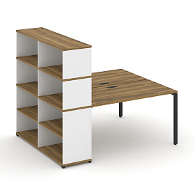 Рабочая станция с опорным стеллажом с надставкой высокой 1800х1480х1530