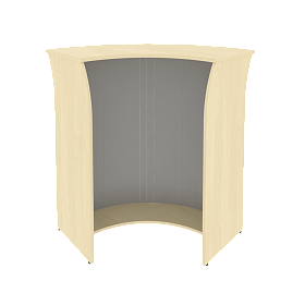 Стойка-ресепшн угловая радиусный элемент - ролета 950х950х1150