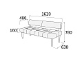 Модуль 3-х местный без подлокотников 1620x630x780