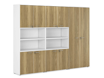 Два высоких шкафа со средней нишей и шкаф высокий 2700х420х2062